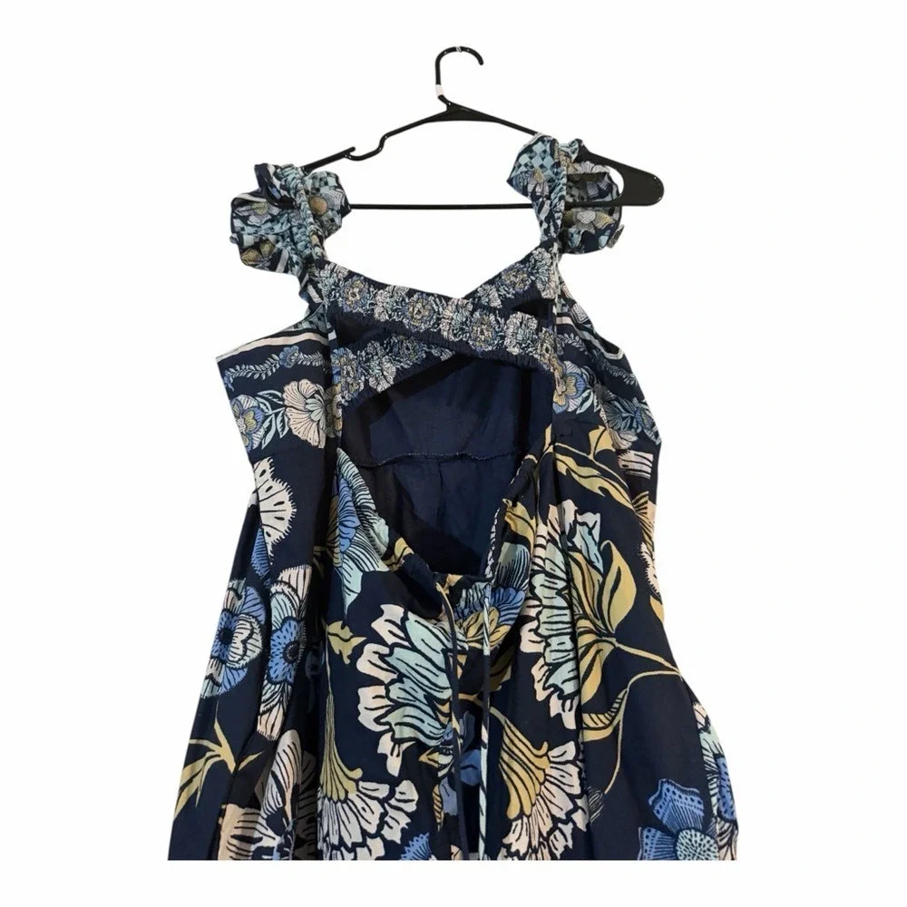 Free People Bali Albright Boho Floral 100% Cotton Jumpsuit Wide Leg Size XL NWT - Picture 6 of 9